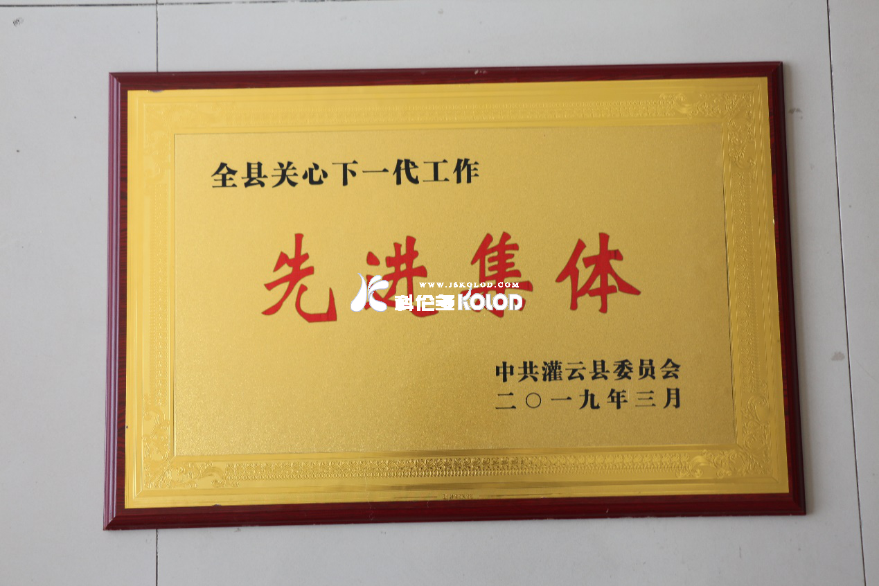 江蘇科倫多榮獲灌云縣2018年度關(guān)心下一代工作先進(jìn)集體榮譽(yù)稱號